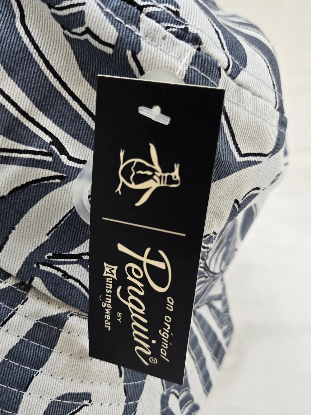 Original Penguin Navy & White Tropical Leaf Bucket Hat